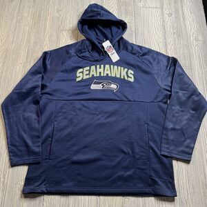 Seattle Seahawks Logo Hoodie Men’s XL Blue Performance NFL Team Apparel New